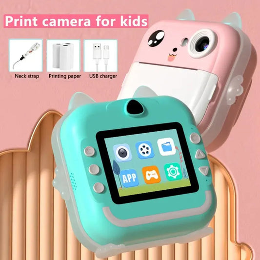 Cámara Digital para Niños 1080P HD con Función de Impresión Instantánea